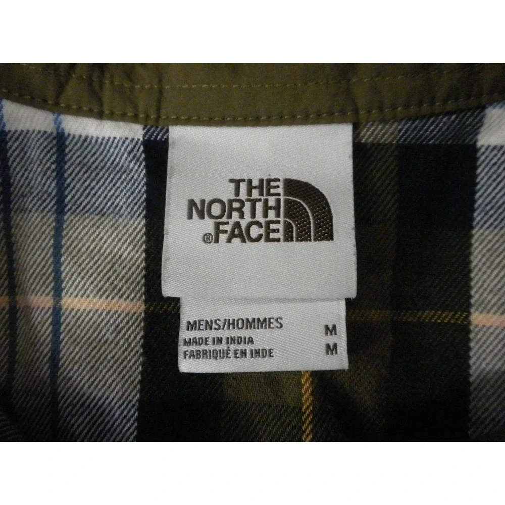 The North Face Arroyo Shirt Mens M Green Plaid Lightweight Flannel Granola Trail